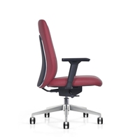 Fauteuil de bureau ergonomique moderne de luxe, pivotant, réglable, avec dossier moyen, personnalisé pour PDG et managers