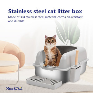 Caixa de areia para gatos em aço inoxidável, fácil de limpar, ideias para novos produtos, evita respingos externos - Product Image 2