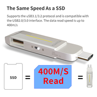 Pen Drive Disesuaikan USB Tipe C Logam Putar 32Gb 64Gb 128Gb Stik Memori Pendrive 3.1 OTG USB Flash Drive Tulis Melindungi Switch