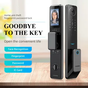 Locstar смарт-отпечатков пальцев цифровой безопасный дверной замок Wifi с 3d распознаванием лица для дома