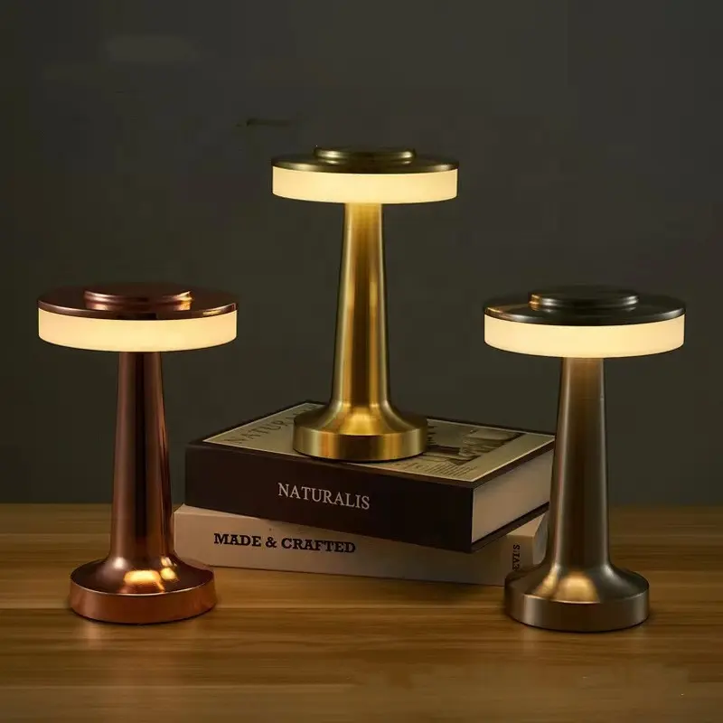 Nordic Vintage Metal Cordless Modern Bar Lamps Touch sensor Usb Rechargeable bedside Led Table Bar Desk Lamps Light