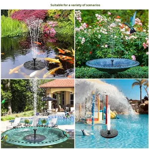 Pompe de fontaine à éclairage LED solaire combiné pour extérieur, indice de protection IP65, fonction de gradation, jardin, <span class=keywords><strong>piscine</strong></span>, cour, bassin à poissons, paysage - Product Image 3
