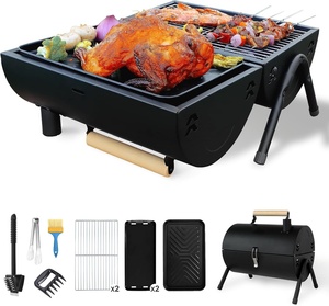 Parrilla de Barbacoa Doméstica, Portátil, de Doble Uso, para Asar y Freír, para Exteriores y Camping, Sin Humo, Estilo Coreano, Resistente al Viento y a la Oxidación, para Asar Carne - Product Image 1