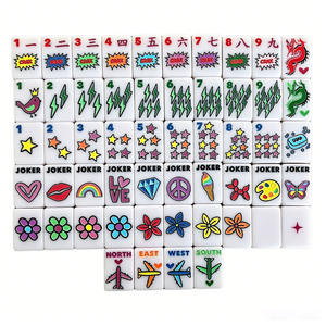 Jeu de Mahjong américain en acrylique à impression intérieure bicolore, 160 tuiles, norme américaine, jeu à mélanger à la main, nouveau design 2026 - Product Image 1