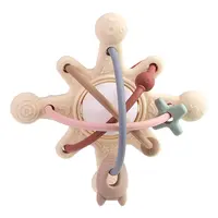 Bpa Free Baby Teething Toys, Rainbow Wooden Ring