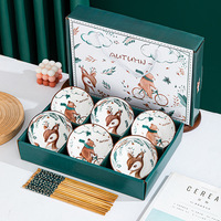 Bol et baguettes en céramique de style différent pour la maison, l'hôtel, le restaurant, bols bohèmes/japonais, ensembles de vaisselle pour coffret cadeau