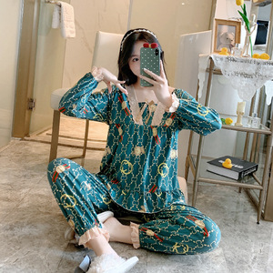 Venta al por mayor de pijamas Pillama Mujer Pijama Por Mayor <span class=keywords><strong>Ropa</strong></span> De Dormir Pijama Femmes Dos Piezas Loungewear Set Pijama para Mujer - Product Image 4