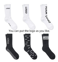 Chaussettes de sport personnalisées avec logo, votre propre marque, en bambou et coton, blanches et noires, pour le basketball, l'exercice et la course à pied