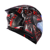 Casque de moto et de sport unisexe en ABS intégral avec visière miroir pour utilisation hors route (toutes saisons)
