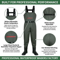 Cuissardes Senshuo multicolores en PVC avec double genouillère, bottes courtes imperméables, équipement utilitaire pour la pêche, l'agriculture et la chasse