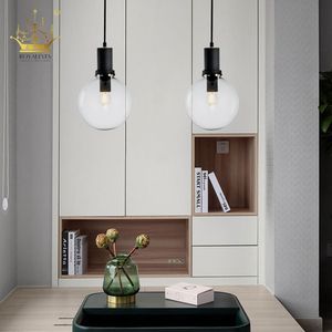 Lampadine a incandescenza cromo lucido orb filo grande globo sferica moderna pesare luce del pendente trasparente - Product Image 4