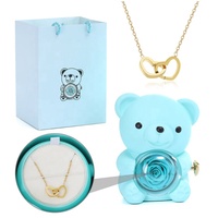 Boîte à bijoux créative nouveau produit Design Saint Valentin Confession filature ours câlin filature fleur éternelle rose