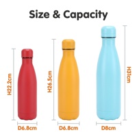 Bouteille d'eau isotherme personnalisée 500 ml effet dégradé Coca-Cola, en acier inoxydable 304 de qualité alimentaire, flasque sous vide, vente en gros, cadeau