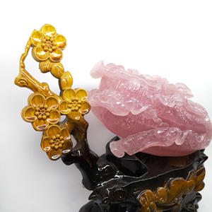 Деловой Подарок, резная Нефритовая капуста в китайском стиле, розовые кварцевые нефритовые резьбовые статуи капусты - Product Image 4