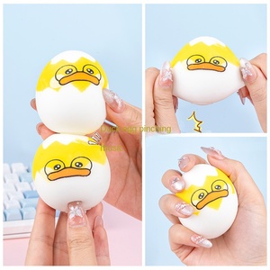 Vente en gros usine : Jouets sensoriels anti-stress en mousse à haute résilience, en forme d'œuf à presser, motifs canard et dinosaure mignons, pour enfants, unisexe, idéaux pour les cadeaux <span class=keywords><strong>de</strong></span> fête - Product Image 2
