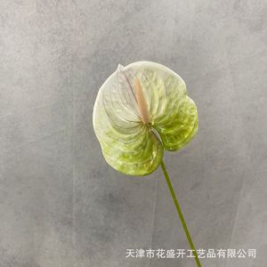 <b>Artificial</b> Flowers Green White Silk Rose Bouquet Wedding Outdoor Decor High Simulation Reusable - Product Image 2