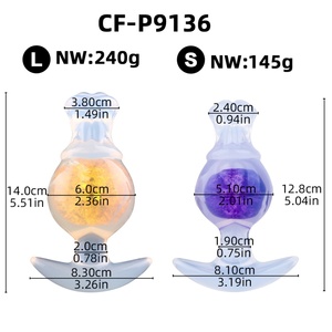 CF-P9136 Anal Beginners Glass Ball Butt Plug Soft Silicone Vagina Butt Insertion Sexy Toy Stimulate Fun Unisex Sex Toy Wholesale - Product Image 3