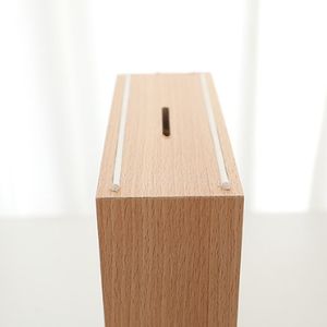 कांच की खिड़की और शीर्ष हैंडल पिक्चर फ्रेम मनी बैंक लकड़ी बॉक्सबॉक्स के साथ कस्टम लकड़ी का सूटकेस एटीएम मनी पिक्चर बैंक - Product Image 3