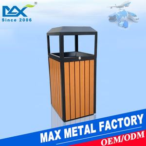 Steel <strong>Wooden</strong> Outdoor <strong>Trash</strong> Bin for School Outdoor - Product Image 2