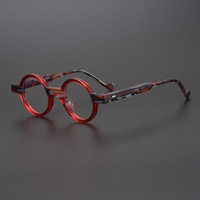 Monture de lunettes de vue en acétate pour hommes et femmes, style rétro, rond, couleur contrastée, tendance 2024