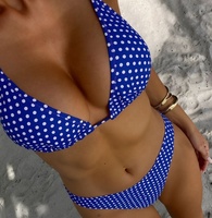 Maillot de bain deux pièces sexy à pois XS pour femme, collection été 2026, idéal pour les soirées en club et la plage