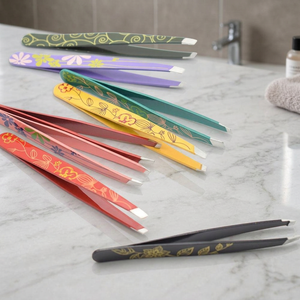 Pinzas para Cejas ASAP Ecológicas Hechas a Mano, Clásicas, Mini, con Diseño de Rayas de Zebra, de Acero Inoxidable, Punta Puntiaguda, Recubrimiento en Polvo - Product Image 2