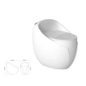Nouvelle toilette <span class=keywords><strong>WC</strong></span> monobloc en céramique, forme œuf, à poser au sol, avec chasse d'eau à jet siphonique, pour salle de bain d'hôtel - Product Image 4
