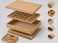 Boîte d'emballage personnalisée en papier kraft pour sushis avec fenêtre transparente, faible MOQ, conteneur alimentaire jetable à emporter, personnalisation pour restaurant
