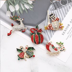 Broche de boda chapado con cristales europeos y americanos, con diseño de animales y figuras de dibujos animados (Manzana Roja, Muñeco de Nieve, Campana, Alce), para suministro a tiendas minoristas - Product Image 2