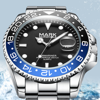 Montre à quartz pour homme Mark Fairwhale Luxury Coke Ring de haute qualité, boîtier en alliage, bracelet en acier inoxydable, accepte les commandes personnalisées FW-5140