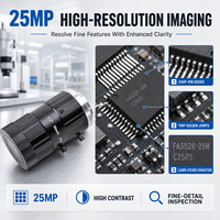 Objectif industriel 25M 50mm 25MP, monture C 1,1 pouce, iris manuel, pour système de vision industrielle, téléobjectif optique haute résolution professionnel