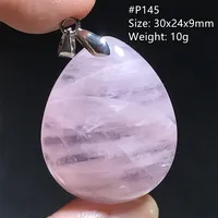 Collier pendentif tendance en forme de goutte d'eau en quartz rose naturel pour femmes et hommes, cadeau d'amour apaisant, perles en argent 925, Madagascar
