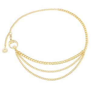 Chaîne de taille multicouche en métal pour femme avec décorations soleil et visage souriant, chaîne de corps tendance en alliage de zinc pour usage quotidien - Product Image 5