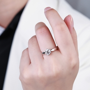 Bague de fiançailles et de mariage en or massif 14 carats avec diamant de laboratoire certifié IGI 1 carat, bijoux de luxe personnalisés en gros - Product Image 2
