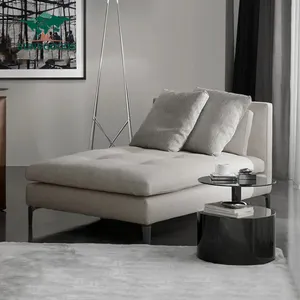 Mid Century Modern Right Side Chaise Lounge Home Sofa Luxury Upholstered Grey Fabric Sectional Sofa