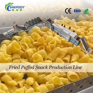 Machine de friture automatique continue Shepody pour gaufres, chips de maïs, bâtonnets creux soufflés, ligne de production de frites de manioc certifiée CE - Product Image 2