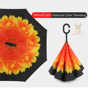 Parapluie extérieur coupe-vent Anti-uv, bonne qualité, avec poignée en forme de C, imperméable, coupe-vent, coupe-vent, droite, pour la plage - Product Image 5