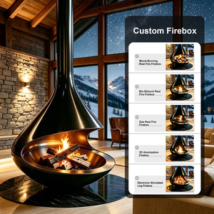 Factory Design Custom <strong>Black</strong> High-Temperature Resistant <strong>Paint</strong> Carbon Steel Wood-burning <strong>Fireplace</strong> - Product Image 5