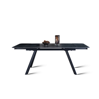 Prix de gros Table à manger rectangulaire en céramique noire extensible design pour 4 6 places