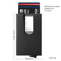 Dompet Kartu Pop Up dengan Penjepit Uang, Pengaman Kartu Kredit, Bahan Aluminium Alloy, Harga Pabrik