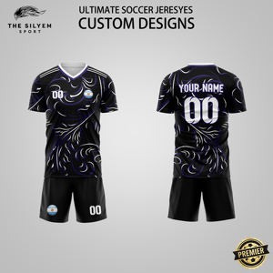 Conjuntos de Camisetas de Fútbol Personalizadas al por Mayor de Alta Calidad, Unisex, 100% Poliéster, Impresión por Transferencia de Calor, Cuello en V, Secado Rápido, Transpirables - Product Image 1