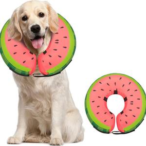 Bloemenpatroon Huisdier Opblaasbare Zachte Hals Herstelkegel Post-Operatie Watermeloenhalsband Voor Honden Plastic Materiaal - Product Image 1