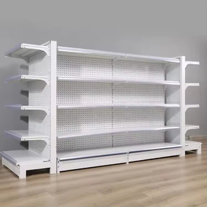 Estante de exhibición de góndola de servicio pesado para uso en supermercados, construcción de acero y metal para almacenamiento en tiendas - Product Image 1