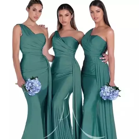 2022 women ladies elegant women clothing dresses long satin Mermaid weddings party bridesmaid dress