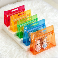 Nouvelle pochette cosmétique en PVC transparent durable avec fermeture éclair, logo personnalisé, motif lettres, avec poignée, pour cadeaux promotionnels