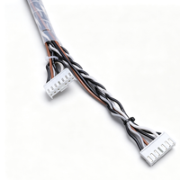 Harness Kabel Terpilin Multi-Cabang Kustom dengan Tabung Pelindung Spiral, Konektor Plastik Putih untuk Modul Kontrol Pendingin