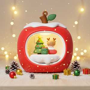 Creative Christmas Apple House Night Light USB <b>Charging</b> Warm Light Kids Bedroom Sleep <b>Lamp</b> Desktop Ornament Holiday Present - Product Image 3