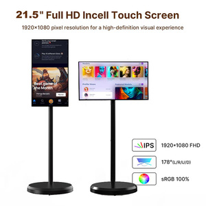 Indoor 21.5" LED Touch Monitor Wireless Smart LCD <b>TV</b> With Android OS Full HD 4GB RAM Rechargeable <b>Portable</b> Wheels Indoor 21.5 In - Product Image 5