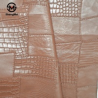 Vente en gros de cuir PVC patchwork effet veau gaufré animal 0,9 mm pour sacs à main, carnets, meubles, décoration automobile et élastiques
