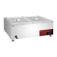 Table de Travail Commerciale Portable avec Bain-Marie Gastro 1/1 GN pour Restauration Professionnelle – Vitrine Chaude avec Plateau Intégré